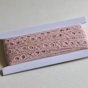 10 METERS of 1950s Vintage Pink Nylon Lace, 1,3cm Wide Lace, Lace for Sewing Projects, Period Costumes, Vintage Haberdashery