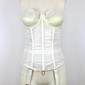 Corsetto modellante bianco vintage &quot;Dama&quot; degli anni &#39;50, basco vintage, body intimo sexy, Guepiere