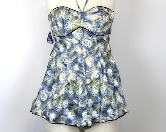 1950s Vintage "Hollywood" Vintage 2 Piece Swimsuit, Vintage Swimwear Fashion, Beach Bikini Costume, One Piece Bathing Suit