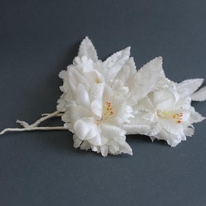 1970s Vintage Millinery Flowers, Pink, Blue or White Velvet Flowers, for Weddings Hats Crafts Scrapbooking Dolls
