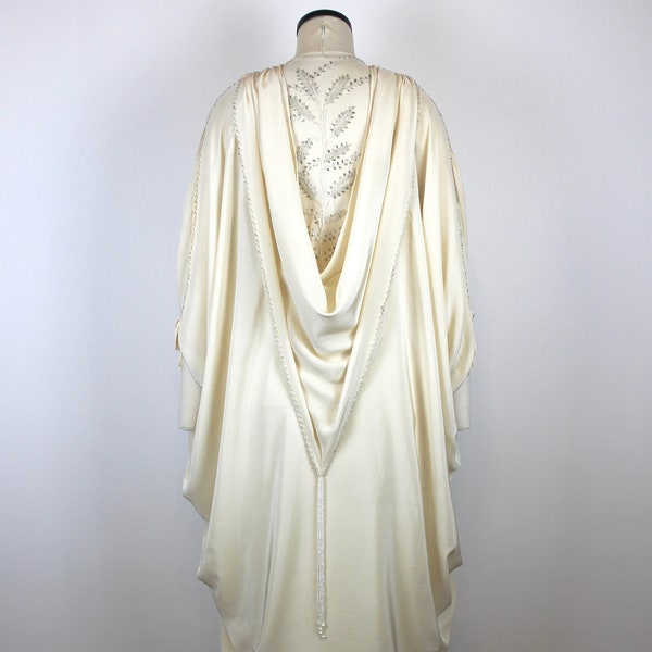 Robe de mariée vintage des années 1930, robe de soirée vintage, robe blanc cassé, robe perlée brodée à la main