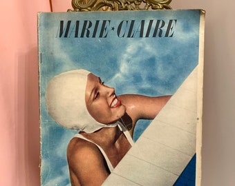 MARIE CLAIRE 1930s Vintage Fashion Magazine (Francia), Vintage French Magazine, Magazine Wall Art