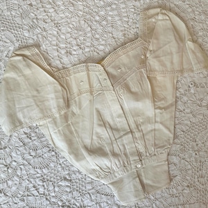 NOS 1900s Antique Corset Cover, Deadstock Edwardian Camisole, Antique White Lace Top, 1800s Corset Cover