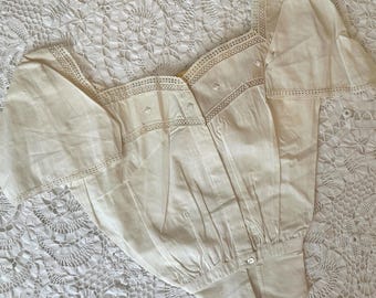 NOS 1900s Antique Corset Cover, Deadstock Edwardian Camisole, Antique White Lace Top, 1800s Corset Cover