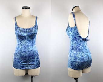 RARE 1960 Kestos Swimsuit, 50s Vintage Swim Wear, Beach Costume, One Piece Bathing Suit