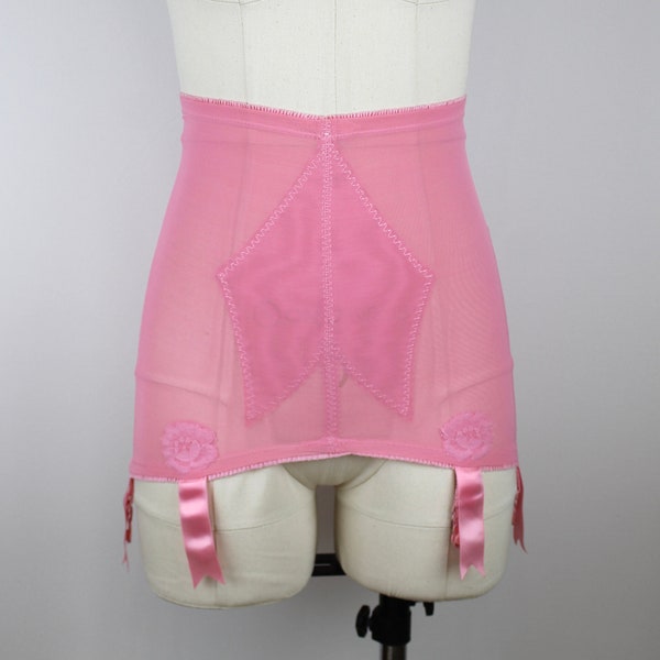 1960's Vintage "Vanity Fair" Fucsia Pink Girdle, Vintage Garter Belt, Suspender Belt, Shapewear Girdle, Boudoir Lingerie