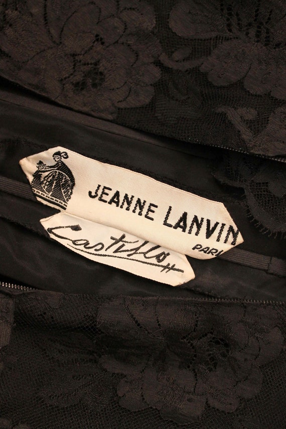 Buy 1950s Vintage "jeanne Lanvin" Castillo Black Lace Dress With a Bow, 50s  Evening Dress, Evening Gown, French Haute Couture Online in India - Etsy