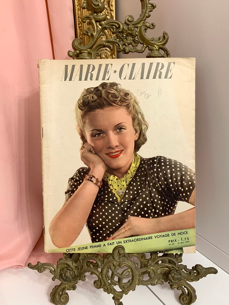 MARIE CLAIRE Rivista di moda vintage degli anni '30 Francia, Rivista francese vintage, Rivista Wall Art 3. 12 May 1939