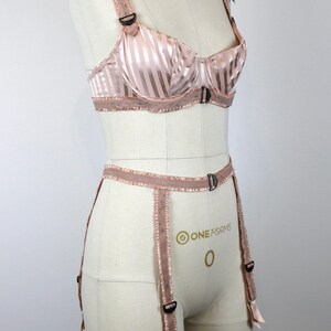 Vintage Inspired "Chantal Thomass" 2004 Lingerie Set, Vintage Bra + Girdle, Vintage Suspender Belt, Vintage Garter Belt image 4