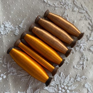 Lot of 6 Antique French Silk Thread Spools, Silk Thread, Embroidery Thread 3