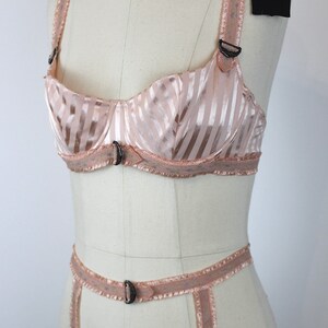 Vintage Inspired "Chantal Thomass" 2004 Lingerie Set, Vintage Bra + Girdle, Vintage Suspender Belt, Vintage Garter Belt image 10