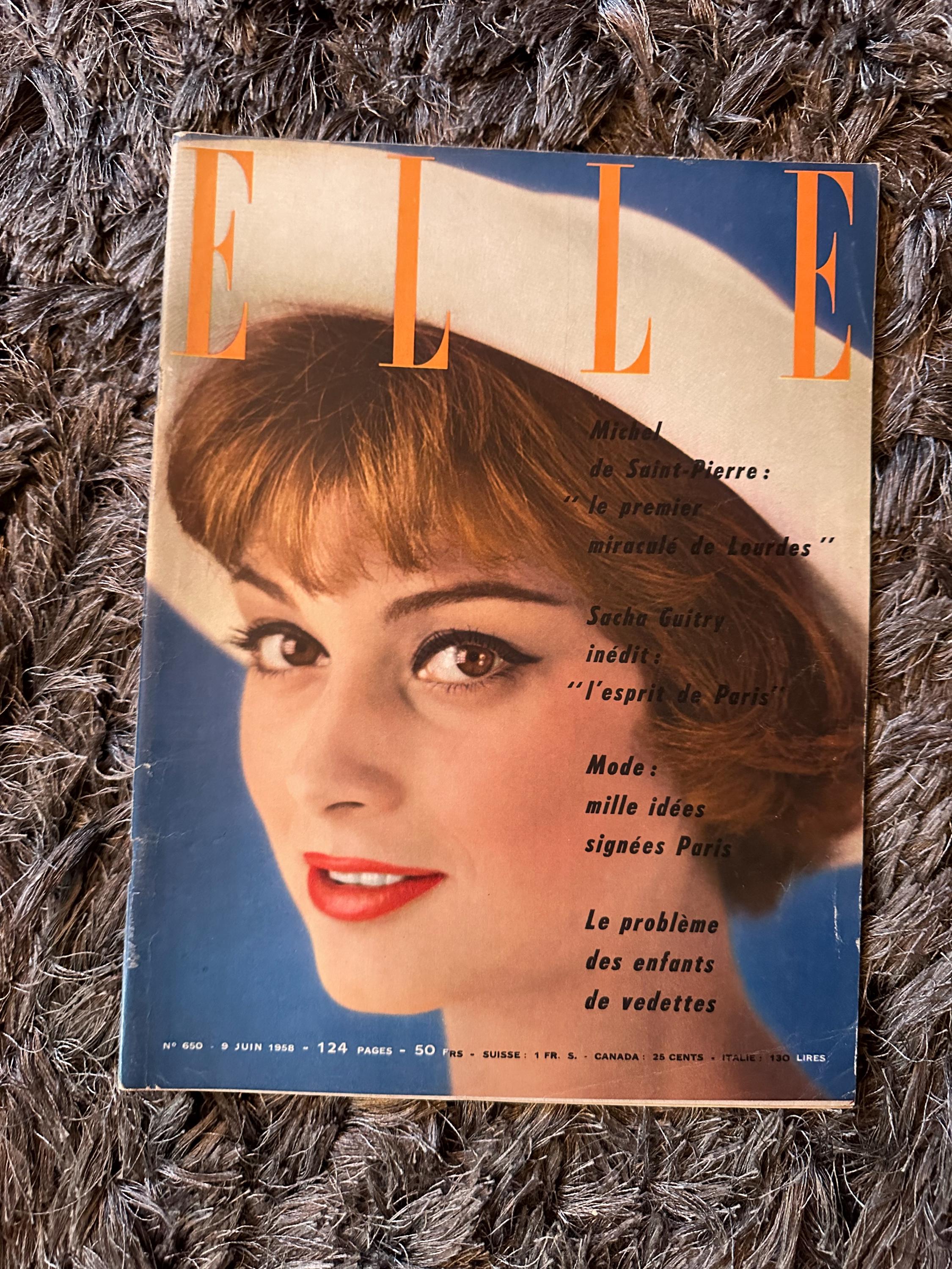 Lot of 3, 1957-1958 Elle Vintage Magazine, 1950s Vintage Fashion