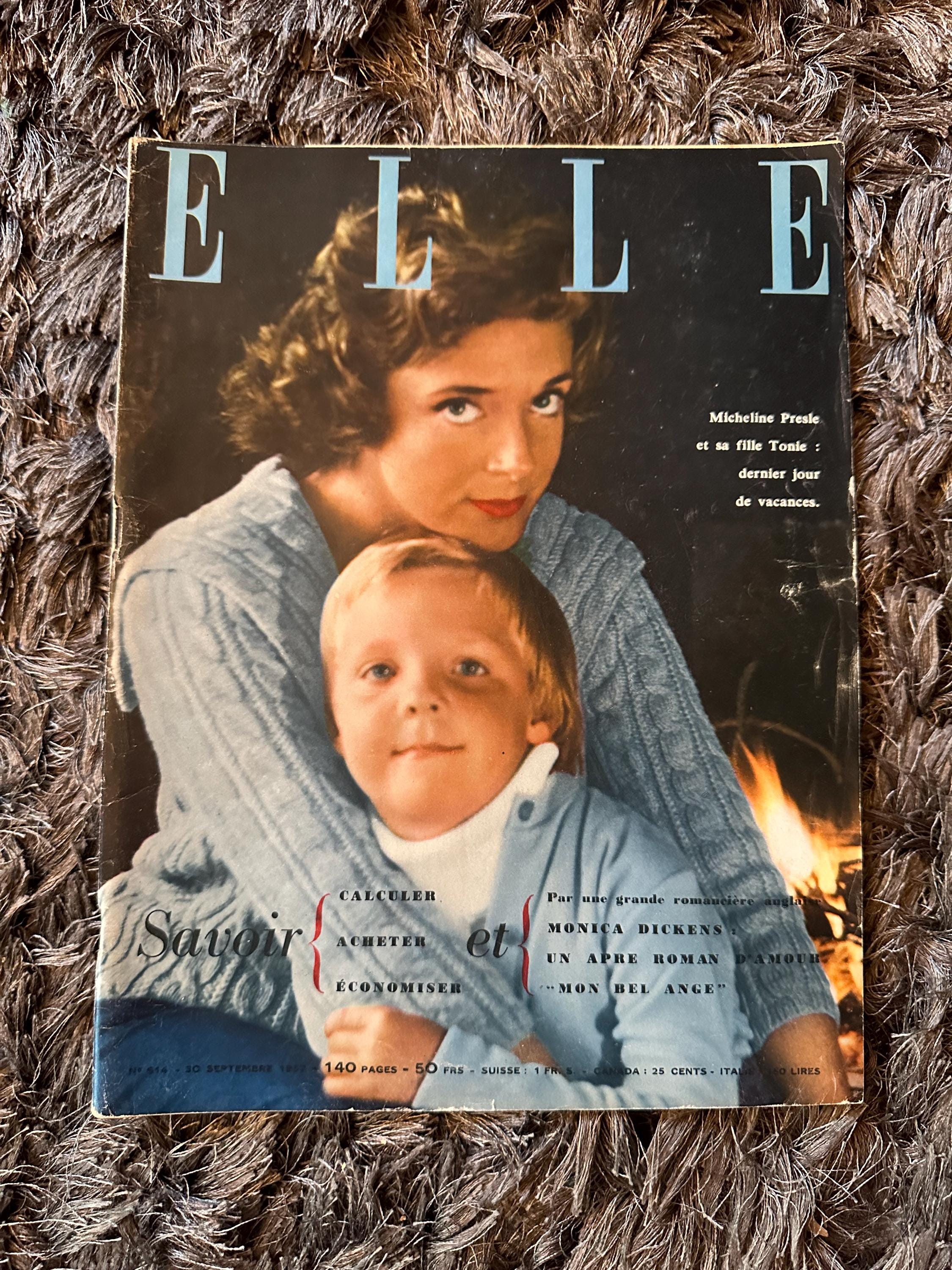 Lot of 3, 1957-1958 Elle Vintage Magazine, 1950s Vintage Fashion