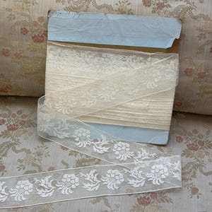 4 METRES of Vintage White Cotton Filet Lace, 6cm Wide Lace, Lace for Sewing Projects, Period Costumes, Vintage Haberdashery