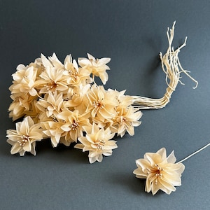 Lot of 3 Vintage Millinery Flowers, Pink, Blue, Beige or White, Bridal Crown Flowers, for Weddings Hats Crafts Scrapbooking Dolls