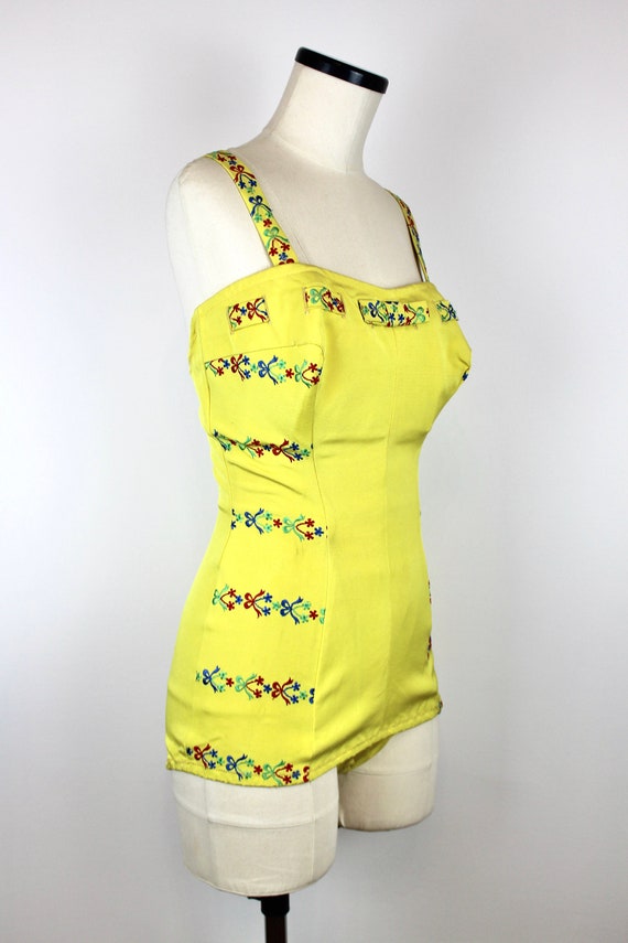 1950s Vintage Yellow Swimsuit "Hippocamp", French… - image 3