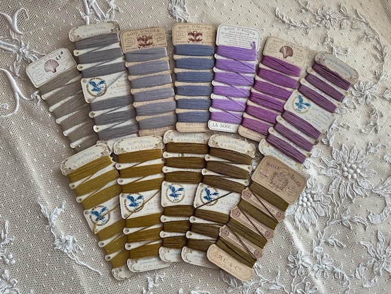 Antique French Silk Embroidery Floss, Silk Thread, Embroidery Thread, Soie d'Alger