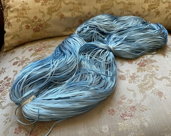 10 METRES Antique French Blue Silk Cord fo Corset Lacing, Satin Cord, Haberdashery for Sewing Projects, Period Costumes, Antique