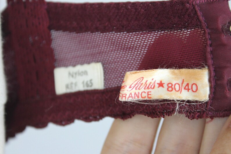 1950s Vintage Red Lingerie Set "Star", Vintage Bra + Girdle, 50s Underwear, Vintage Suspender Belt, Vintage Garter Belt image 6