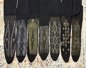 Antique Black or White Silk Stockings Samples, 800s Stockings, Antique Socks, 900s Stockings