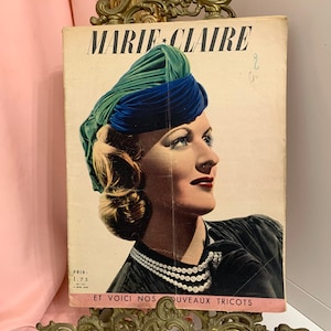 MARIE CLAIRE Rivista di moda vintage degli anni '30 Francia, Rivista francese vintage, Rivista Wall Art 5. 9 February 1940