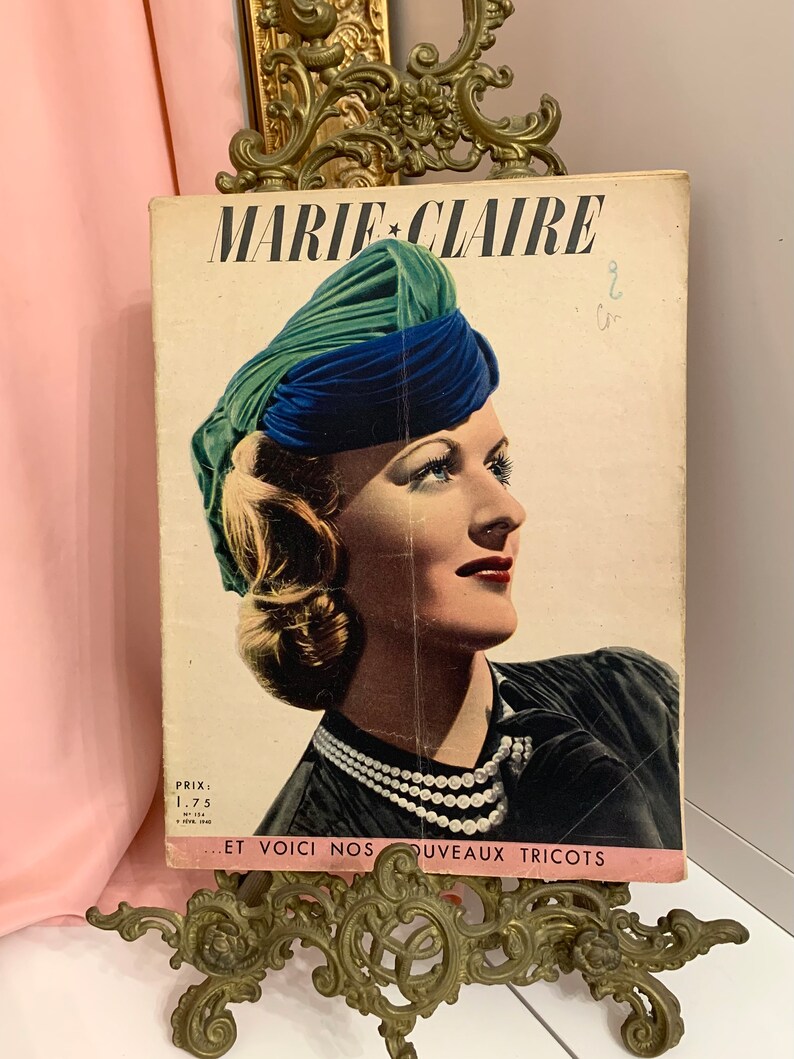 MARIE CLAIRE Rivista di moda vintage degli anni '30 Francia, Rivista francese vintage, Rivista Wall Art 5. 9 February 1940