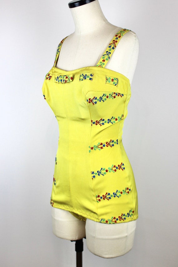 1950s Vintage Yellow Swimsuit "Hippocamp", French… - image 2