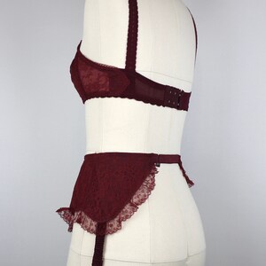 1950s Vintage Red Lingerie Set "Star", Vintage Bra + Girdle, 50s Underwear, Vintage Suspender Belt, Vintage Garter Belt image 4