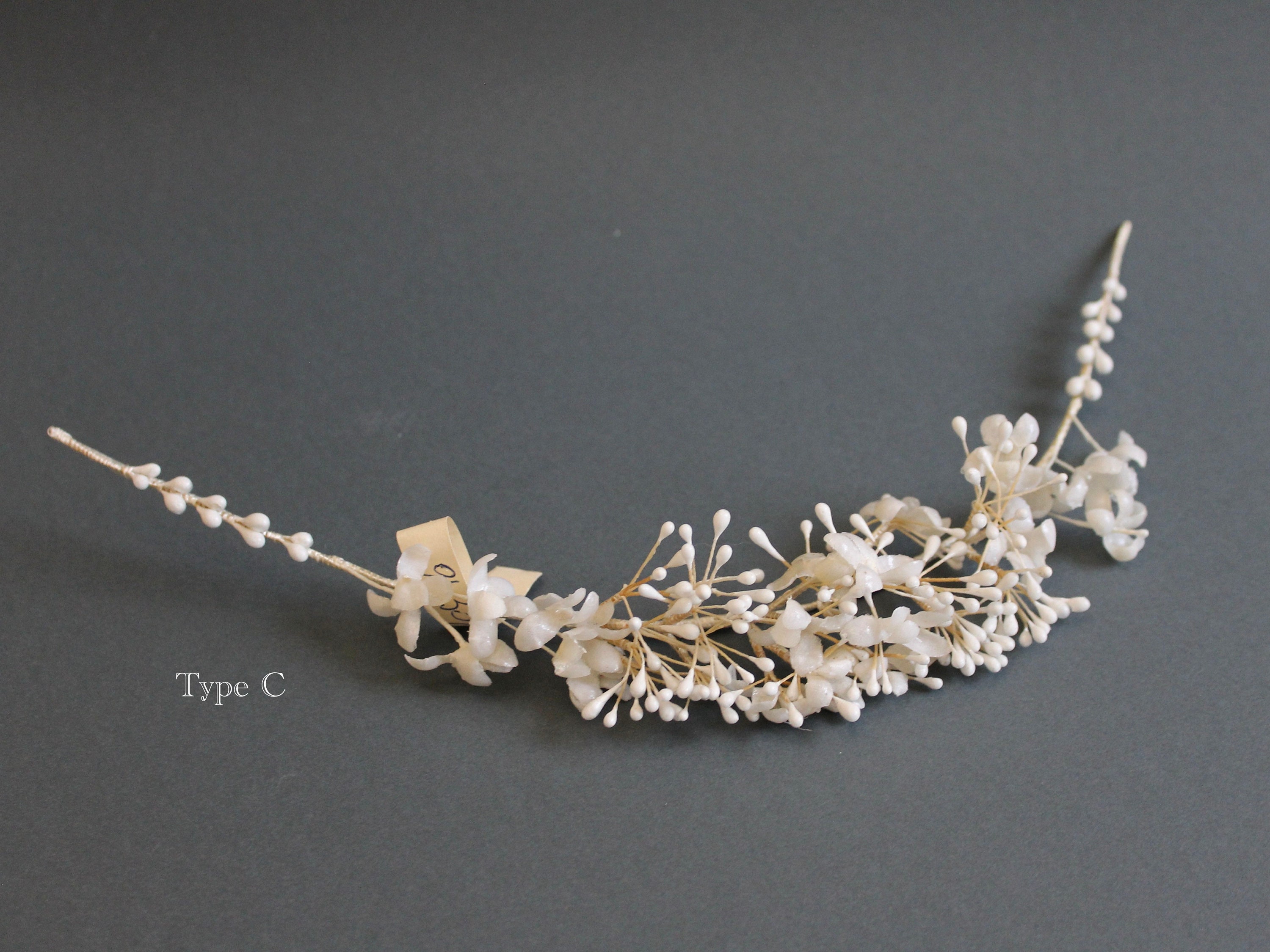 Vintage Wax Flower Bridal Tiara, Antique Wax Flower Crown for