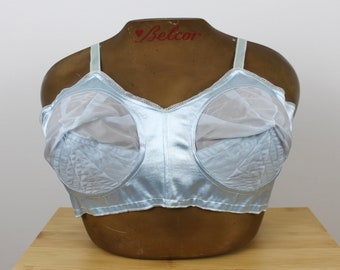 RARE 1950's Vintage Satin Torpedo Bra by "Astra", Dead Stock Vintage Bullet Bra, Pointed Bra, Burlesque Lingerie, Black Bralette, Brassiere
