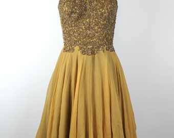 1950S BALENCIAGA Style Ivory & Brown Silk Duchess Satin Gown With Elaborate  Gold Metalwork Embroidery Crystal Beading - Etsy