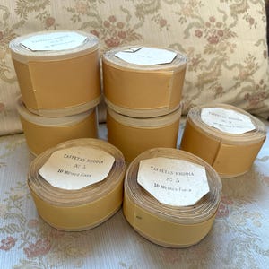 Antikes Rayon Taftband, Goldfarbe Vintages Taftband