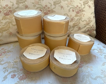 Antique Rayon Taffeta Ribbon, Gold Color Vintage Taffeta Ribbon