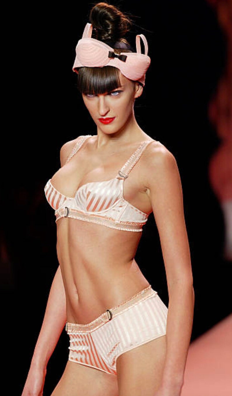 Vintage Inspired "Chantal Thomass" 2004 Lingerie Set, Vintage Bra + Girdle, Vintage Suspender Belt, Vintage Garter Belt image 2