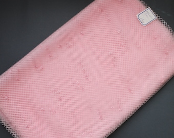 Velo da modisteria vintage a pois rosa, largo 45 cm