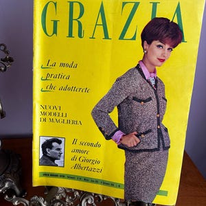 Grazia 1958 Fashion Magazine (Italy), 1950s Vintage magazine, Vintage Prints, Fashion Illustrations, Christmas Vintage Magazine