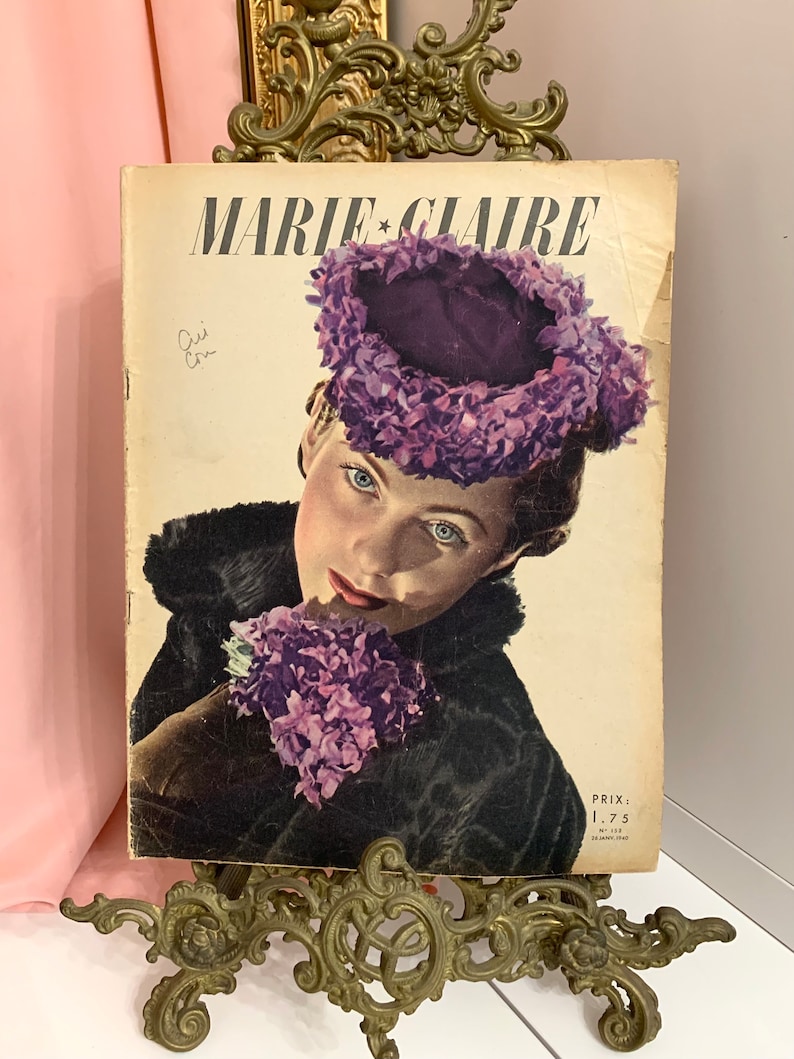 MARIE CLAIRE Rivista di moda vintage degli anni '30 Francia, Rivista francese vintage, Rivista Wall Art 6. 26 January 1940