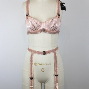Vintage Inspired "Chantal Thomass" 2004 Lingerie Set, Vintage Bra + Girdle, Vintage Suspender Belt, Vintage Garter Belt image 3