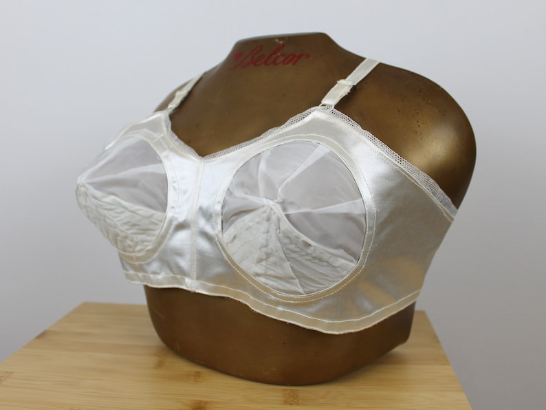 RARE 1950's Vintage Satin Torpedo Bra by astra, Dead Stock Vintage