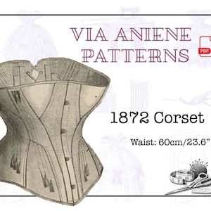 1870s Antique Corset Sewing Pattern, 19th Century Corset, Digital Download, PDF pattern, Print at Home
