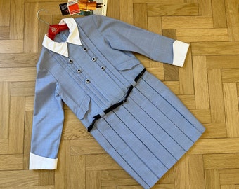 6-7 años Vestido de niña vintage Deadstock de la década de 1970, vestido mod azul de los años 60, vintage para niños, vintage para niños