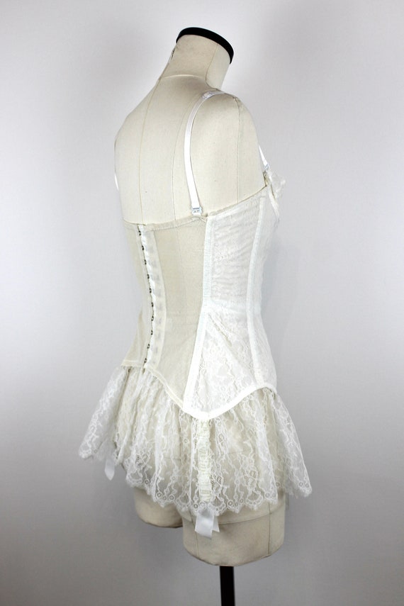 1960s Vintage "Star" French Bustier Body, White V… - image 5