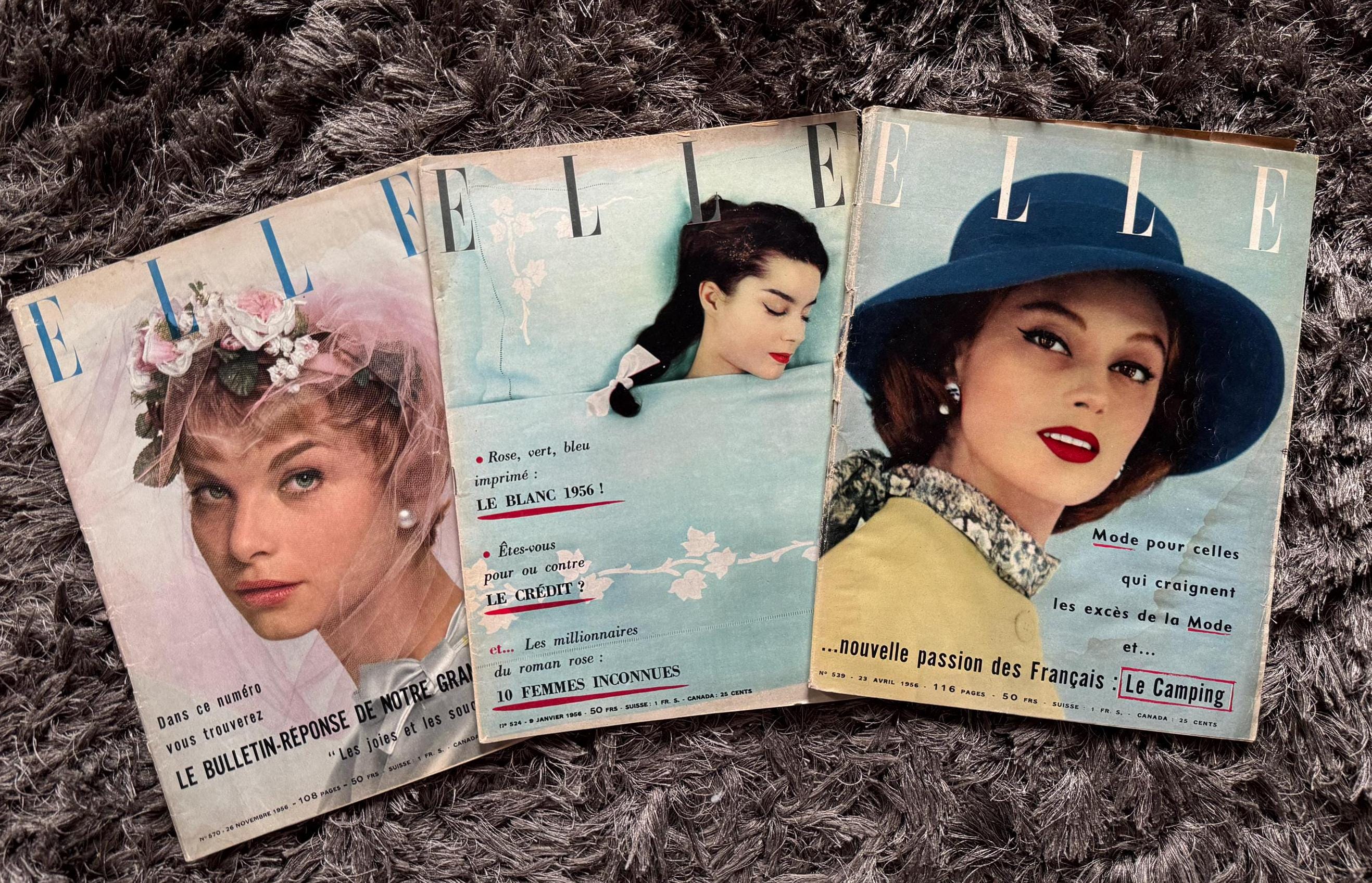 仏語版雑誌 ELLE magazine 16冊セット 1950年代　古書 1950s Elle Magazine - Etsy
