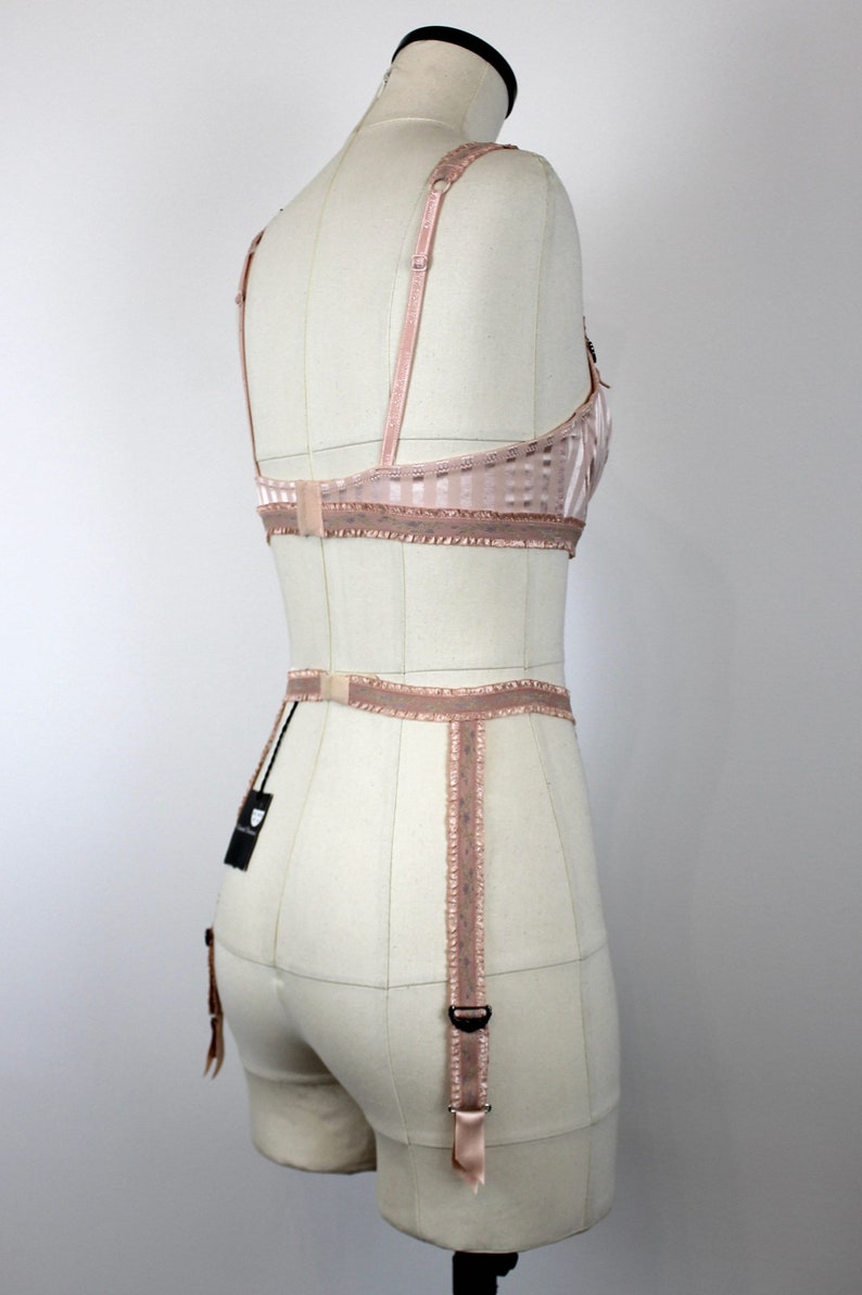 Vintage Inspired "Chantal Thomass" 2004 Lingerie Set, Vintage Bra + Girdle, Vintage Suspender Belt, Vintage Garter Belt image 5