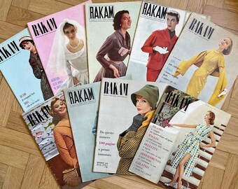 Rakam 1958 Rivista di moda (Italia), Rivista vintage, Pubblicità, Stampe Pin Up, Decorazione da parete per rivista