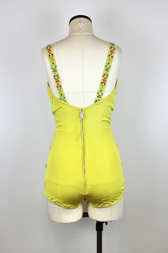 1950s Vintage Yellow Swimsuit "Hippocamp", French… - image 4
