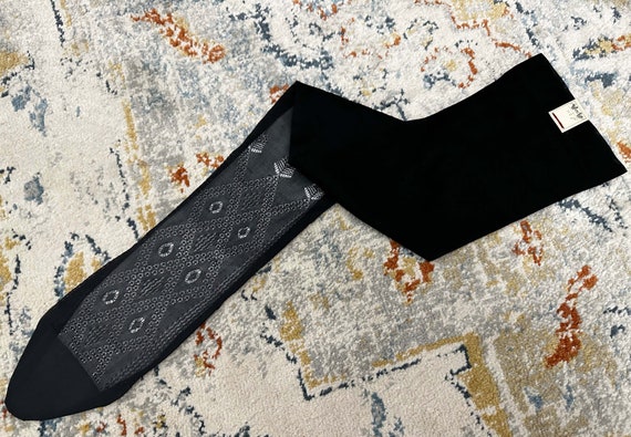 Antique Black Silk Stockings Samples, 800s Stocki… - image 6