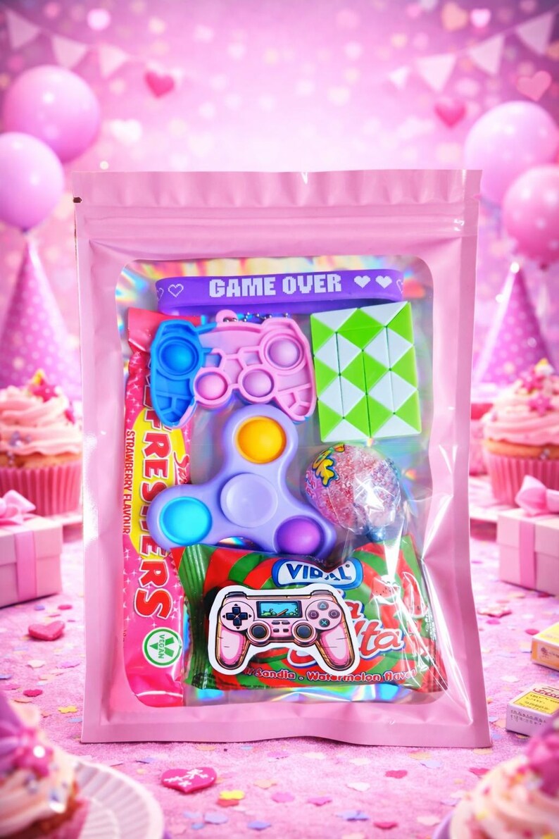 Level Up Gamer Party Bags, Pre-filled Goodie Pouches, Gaming Party Favors zdjęcie 2