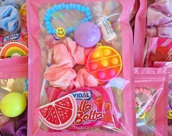 Pre-Filled Party Favor Bags for Girls: Bracelet, Scrunchie, Stickers