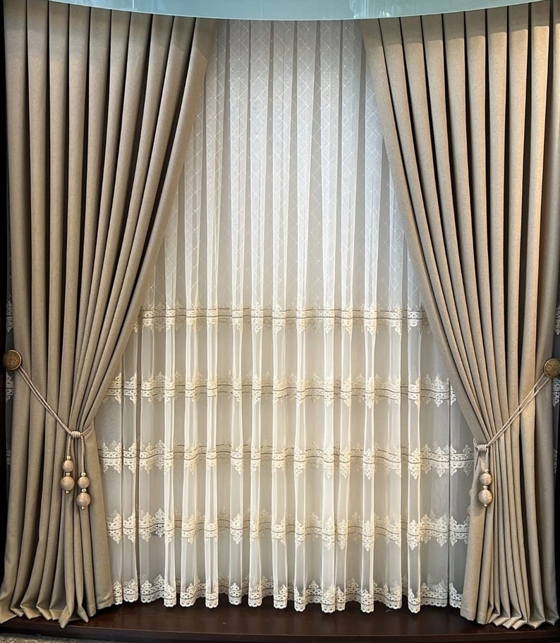 Luxury Golden Curtain Set Etsy